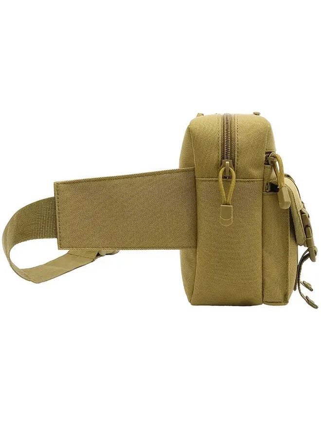 Khaki Mens Multi Sport Belt Bag With Water Bottle Holder For Outdoor Camping Hiking - Image 5